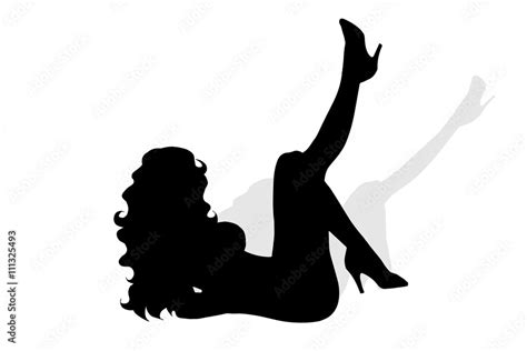 Vector Silhouette Of Sexy Girl Stock Vector Adobe Stock