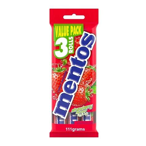 Mentos Chewy Dragees Fruit Strawberry Flavour, 3x37g – DealzDXB