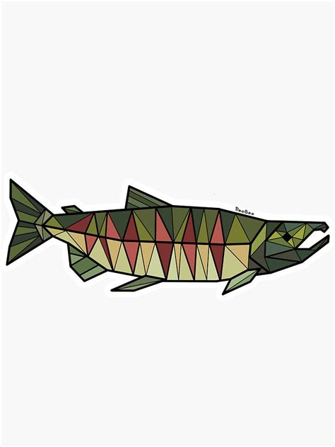 Pacific Chum Salmon Sticker By Daobaoarts Redbubble