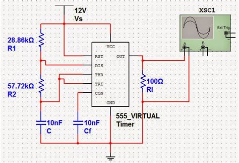 Astable Multivibrator Using Ic 555 Circuit