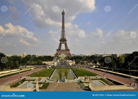 View of Eiffel Tower from Trocadero Stock Image - Image of landmark ...