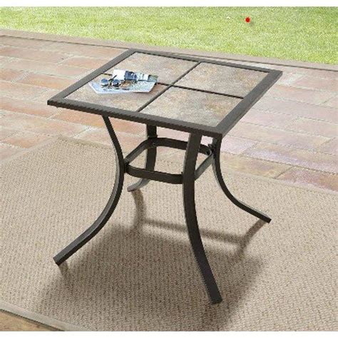 Mainstays Heritage Park Outdoor Patio Side Table 18x18 Small Chip On