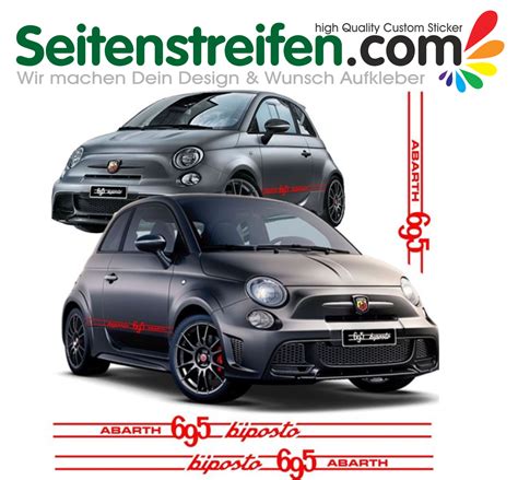 Fiat 500 Abarth 695 Biposto Adesivi Laterali Adesive Auto Sticker