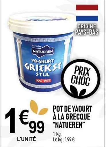 Promo Pot De Yaourt La Grecque Natueren Chez March Frais G Ant