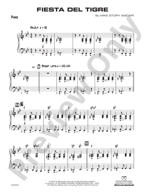 Fiesta Del Tigre Piano Accompaniment Piano Accompaniment Part