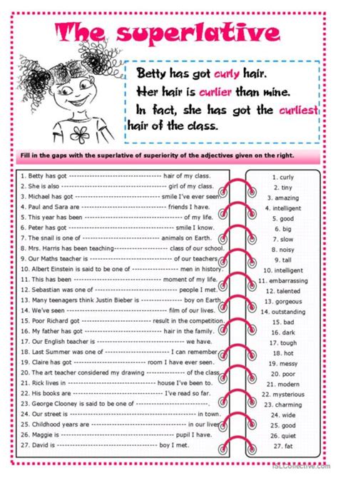 1087 Superlative English Esl Worksheets Pdf And Doc