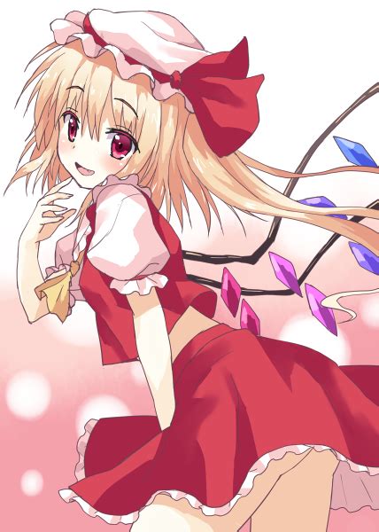 Safebooru 1girl Ascot Blonde Hair Blush Flandre Scarlet Hat Long Hair