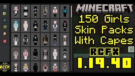 150 Girls Skin Packs With Capes For Minecraft 11940 Mobile And Pc Youtube