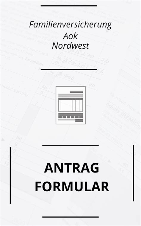 Familienversicherung Aok Nordwest Antrag Formular PDF 2025