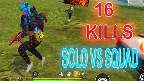 Solo Vs Squad Kill Full Gameplay Free Fire Youtube