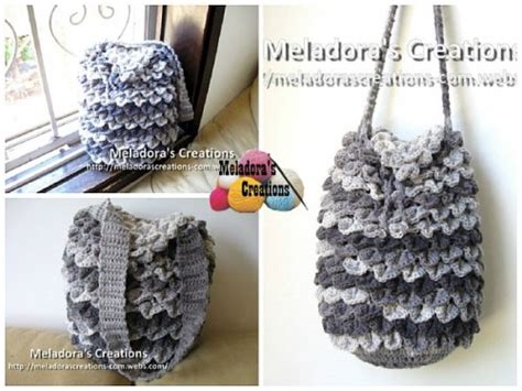 Crocodile Stitch Draw Bag – Free Crochet Pattern – Meladora's Creations