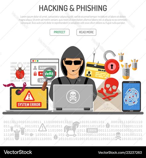 Cyber Crime Hacking And Phishing Concept Vector Image