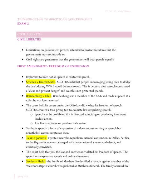 Intro To American Government Exam Introduction To American