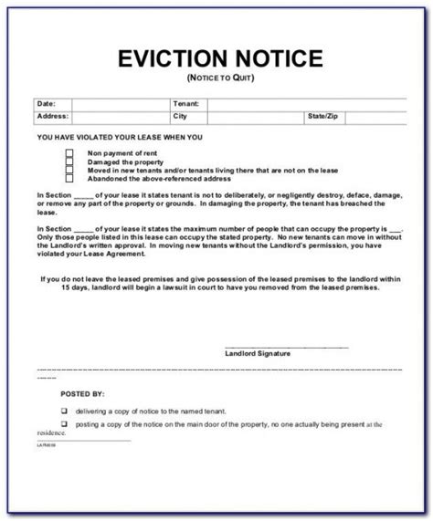 Editable Eviction Notice Nj Template Excel Sample Tacitproject