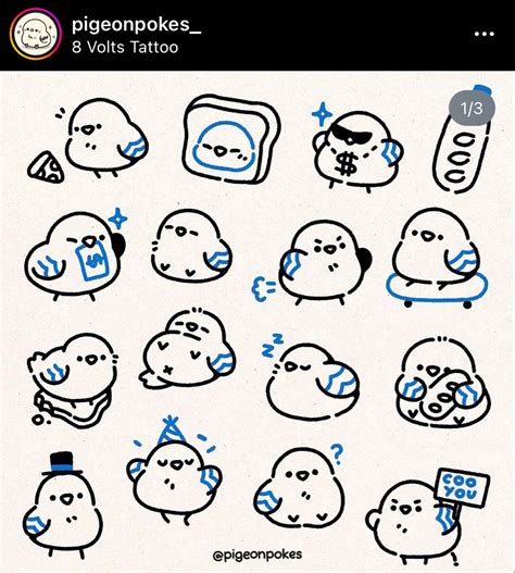 Cute Doodles Drawings In Blue Ink