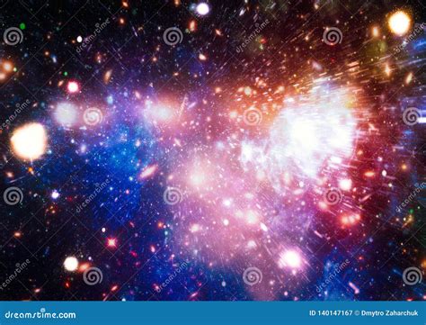 Galaxy Background With Nebula Stardust And Bright Shining Stars Nebula And Open Cluster Of