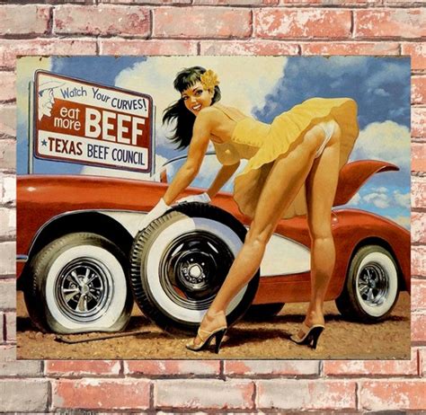 Vintage Pin Up Car