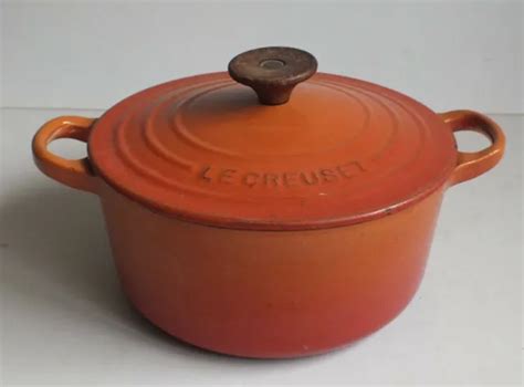 ANCIENNE COCOTTE EN Fonte Orange Le Creuset Ø 18 Cm EUR 25 00