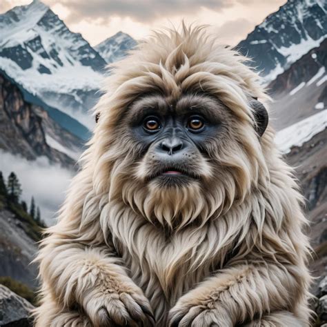 Portrait Of An Adorable Sad Himalayan Yeti Ai Generated Artwork