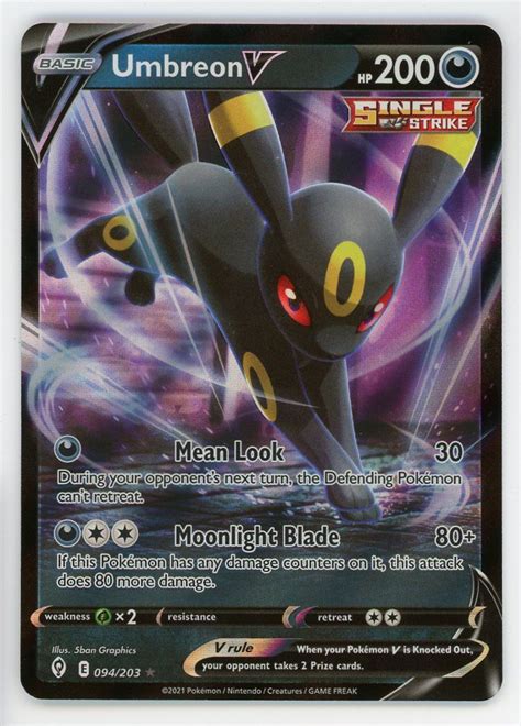 Pokemon Umbreon V 094 203 Evolving Skies Ultra Rare NM Froggers House