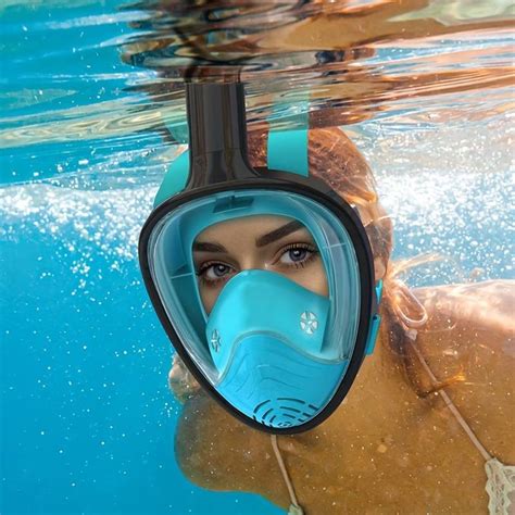 Full Face Snorkel Mask Snorkeling Gear For Adults Teenagers With Latest Dry Top Breathing