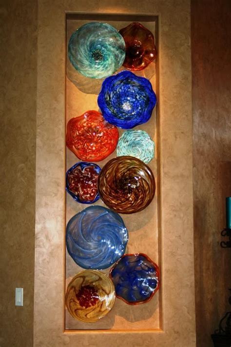 Exceptional ~ Set Of 6 ~ Custom Blown ~ Wall Platters Blown Glass Art Art Bowls Fused Glass Bowl