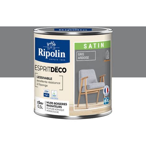 Peinture Murale Toutes Pièces Satin 0 5L Gris Ardoise Ripolin