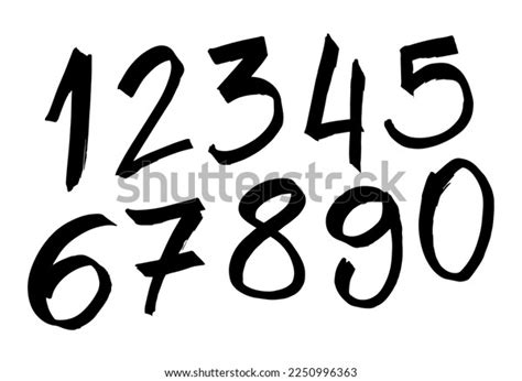 Numbers Handwritten Marker Pen Stock Vector Royalty Free