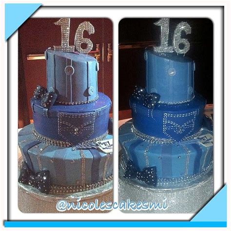 Denim And Diamonds Sweet 16 Cake Buttercream With Fondant Decorations