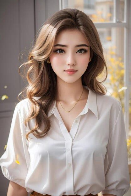 Premium Ai Image A Pretty Girl In White