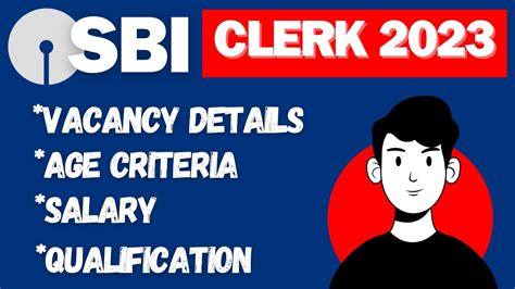 SBI Clerk 2023 Notification SBI Clerk Age Syllabus Salary Vacancy