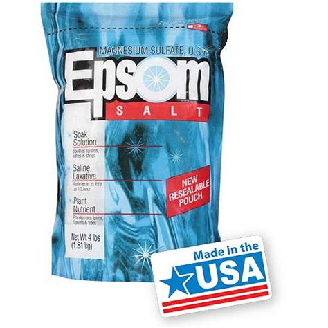 Epsom Magnesium Sulfate Laxative And Soaking Solution Salt Carton 4 Lb