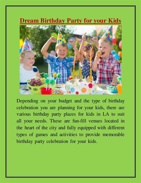 Dream Birthday Party For Your Kids