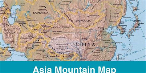 Asia Map Of Mountains Range Printable Pdf
