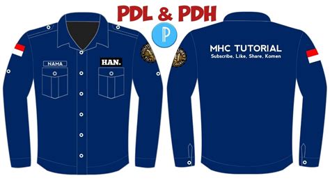 Cara Desain Baju Pdl And Pdh Di Android Depan Tutorialpixellab Youtube