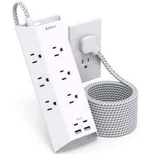 Etokfoks 6 Outlet Power Strip Surge Protector With 3 USB Ports And 1800