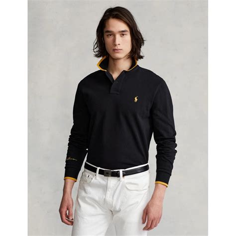 Polo Ralph Lauren Mesh Custom Fit Long Sleeve Mens Polo Mens From Cho