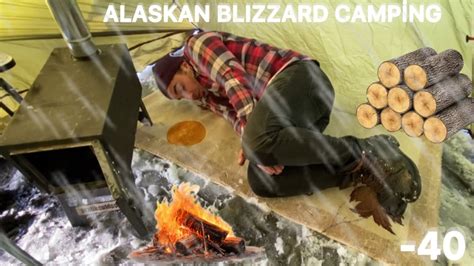 Extreme Winter Cold Camping In Alaska C Hot Tent Camping In Crazy