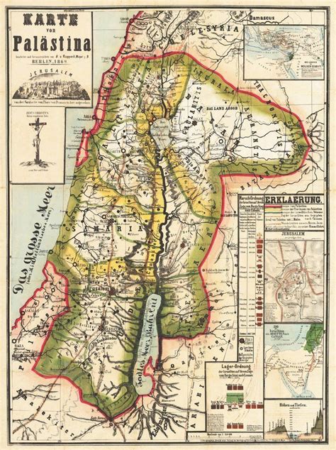 Antique Map of Palestine by: Rappard F. von 1869 : hjbmaps.com | Geschiedenis