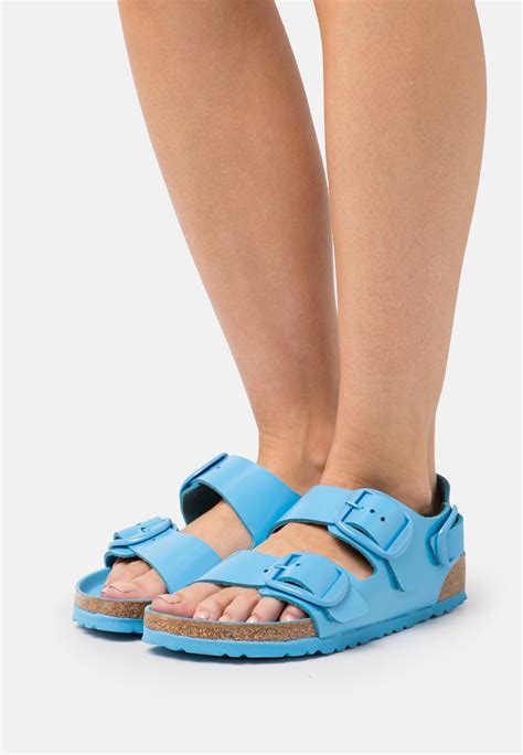 Birkenstock Milano Big Buckle Narrow Sandals High Shine Sky Blue