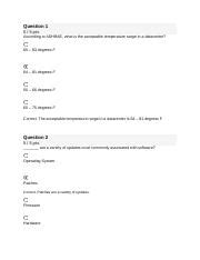 Mod5 Lesson 2 Quiz Docx Question 1 5 5 Pts According To ASHRAE What