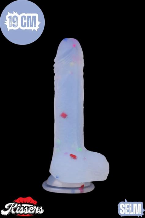 Renkli Benekli Ultra Yumuşak Şeffaf Realistik Dildo 19 Cm Cinsel