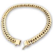 Pulseira De Ouro K Masculina Groumet Elo Duplo C Fecho Gaveta