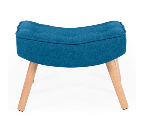 Fauteuil Scandinave Ivar Avec Repose Pieds Bleu Canard Fauteuil But