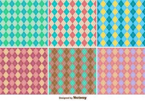 Classic Seamless Rhombus Argyle Vector Patterns Set Download Free Vector Art Stock Graphics