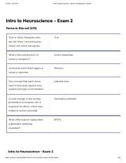 Intro To Neuroscience Exam 2 Flashcards Quizlet Pdf 11 3 21 4 53 PM