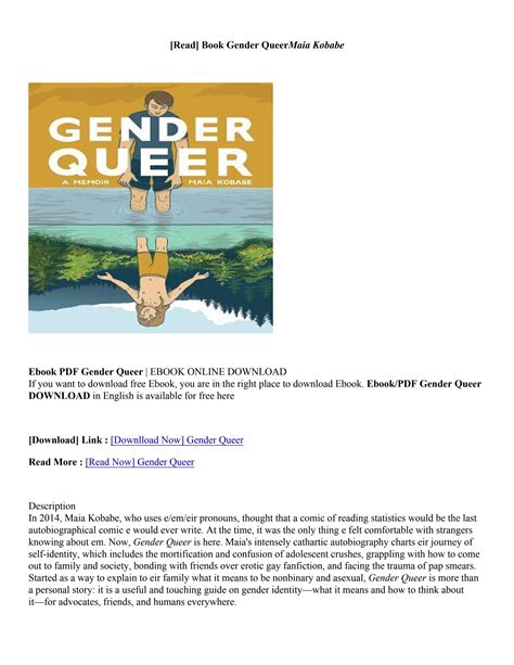 Pdfepub Gender Queer By Maia Kobabe By Carmellagisela77 Issuu