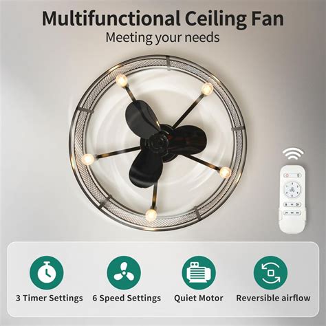 Yitahome Modern Enclosed Ceiling Fan With Remote Control