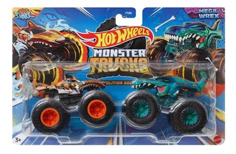 Hot Wheels Monster Trucks Mattel Tiger Shark Vs Mega Wrex Parcelamento Sem Juros