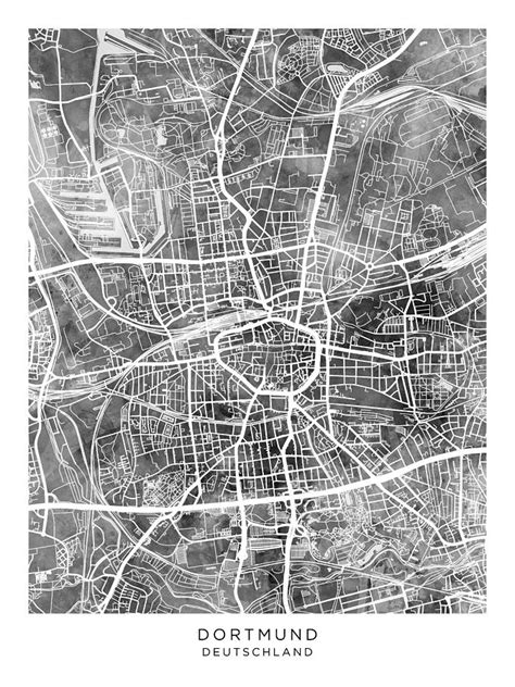 Dortmund Germany City Map 78 Digital Art By Michael Tompsett Fine